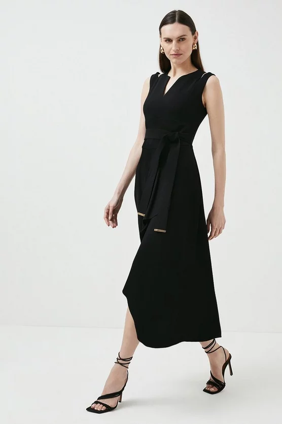 Discount ⭐ Karen Millen Compact Stretch Viscose Waterfall Midaxi 👗 Dress 👏 3 Discount ⭐ Karen Millen Compact Stretch Viscose Waterfall Midaxi 👗 Dress 👏