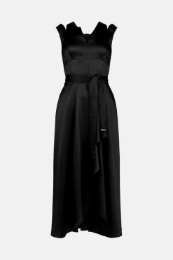Flash Sale 🔥 Karen Millen Soft Tailored Short Waterfall Mini 👗 Dress ✔️ -OCCASION DRESSES Sale2023 akk03510 black xl 3