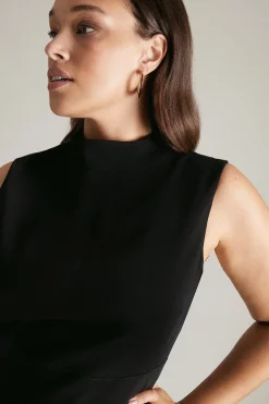 Brand new 👏 Karen Millen Plus Size Soft Tailored High Low Midi 👗 Dress 😍 -OCCASION DRESSES Sale2023 akk05601 black xl 1