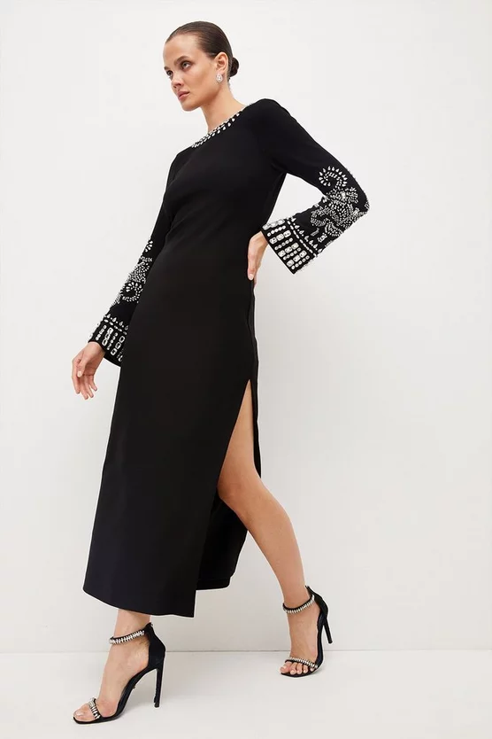 Budget β Karen Millen Embellished Detail Figure Form Crepe Midaxi π Dress π― 1 Budget β Karen Millen Embellished Detail Figure Form Crepe Midaxi π Dress π―