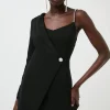 Best reviews of 🔔 Karen Millen Compact Stretch Viscose Wrap Tux Mini 👗 Dress 🔥