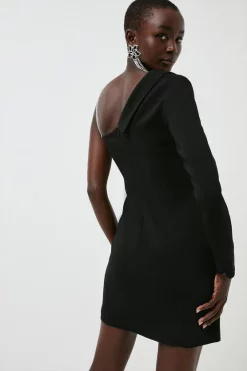 Best reviews of 🔔 Karen Millen Compact Stretch Viscose Wrap Tux Mini 👗 Dress 🔥 -OCCASION DRESSES Sale2023 akk07047 black xl 2
