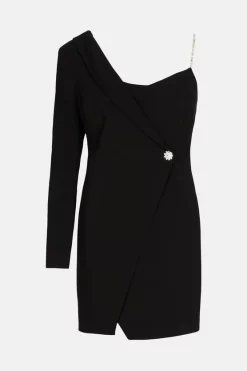 Best reviews of 🔔 Karen Millen Compact Stretch Viscose Wrap Tux Mini 👗 Dress 🔥 -OCCASION DRESSES Sale2023 akk07047 black xl 3