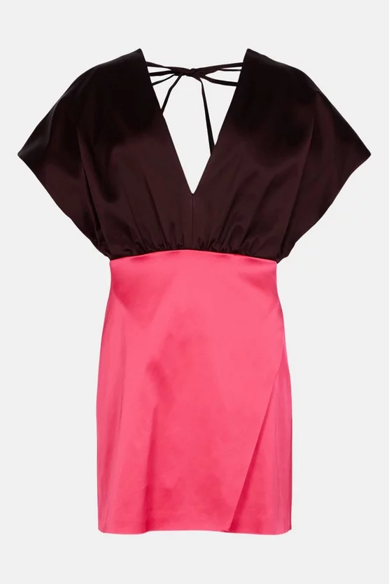 Wholesale ๐งจ Karen Millen Italian Structured Satin Contrast Mini ๐ Dress ๐ 6 Wholesale ๐งจ Karen Millen Italian Structured Satin Contrast Mini ๐ Dress ๐ - Image 4