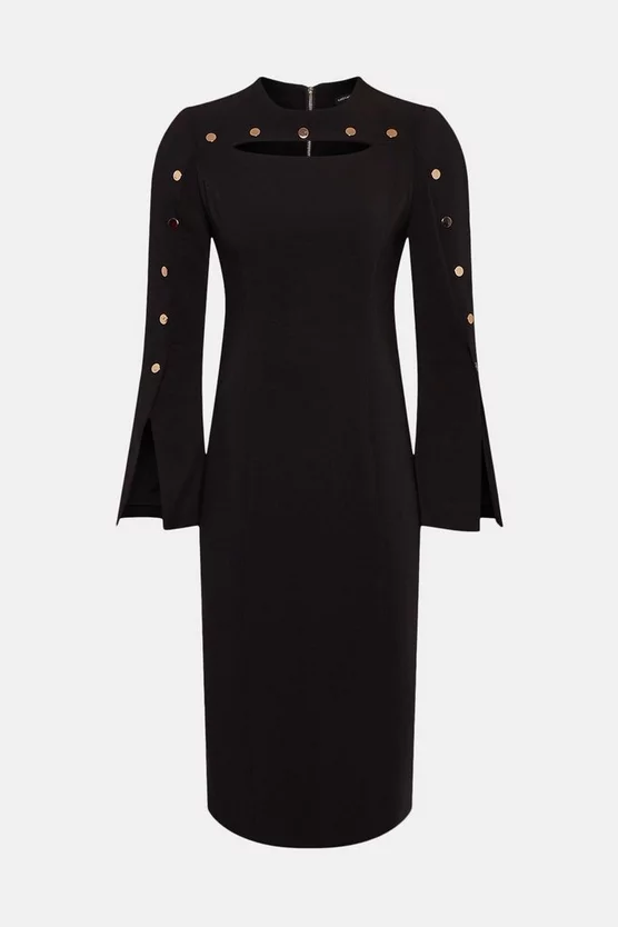 New ⌛ Karen Millen Stud Detail Split Sleeve Pencil Midi 👗 Dress ❤️ 5 New ⌛ Karen Millen Stud Detail Split Sleeve Pencil Midi 👗 Dress ❤️ - Image 4