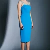 Discount 🎉 Karen Millen Strap and Bar Sexy Zip Back Midi 👗 Dress 🎉 -OCCASION DRESSES Sale2023 akk97969 aqua xl