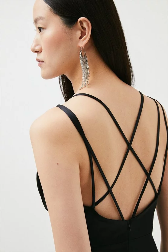 Wholesale ๐ Karen Millen Italian Structured Satin Strappy Maxi ๐ Dress ๐ 4 Wholesale ๐ Karen Millen Italian Structured Satin Strappy Maxi ๐ Dress ๐ - Image 2