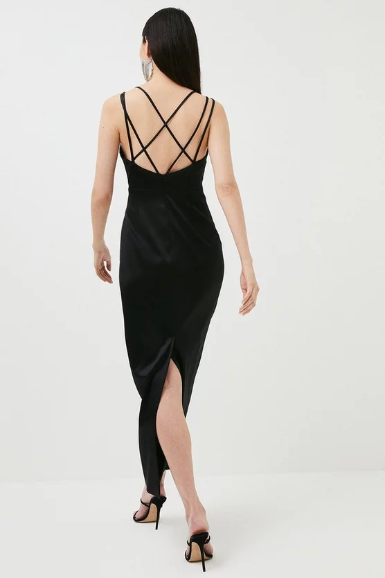 Wholesale ๐ Karen Millen Italian Structured Satin Strappy Maxi ๐ Dress ๐ 5 Wholesale ๐ Karen Millen Italian Structured Satin Strappy Maxi ๐ Dress ๐ - Image 3