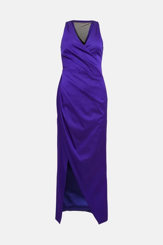 Buy ๐งจ Karen Millen Italian Structured Satin Halter Drape Maxi ๐ Dress ๐ 6 Buy ๐งจ Karen Millen Italian Structured Satin Halter Drape Maxi ๐ Dress ๐ - Image 4