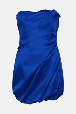 Coupon 😀 Karen Millen Italian Structured Satin Bandeau Mini 👗 Dress 👍 -OCCASION DRESSES Sale2023 bkk00571 cobalt xl 3