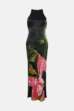 Discount ✨ Karen Millen Shadow Strappy Back Woven Slip 👗 Dress 😍 -OCCASION DRESSES Sale2023 bkk00720 floral xl 3