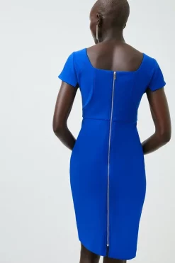 Hot Sale 🧨 Karen Millen Embellished Scoop Figure Form Crepe Midi 👗 Dress 🌟 -OCCASION DRESSES Sale2023 bkk01714 cobalt xl 2