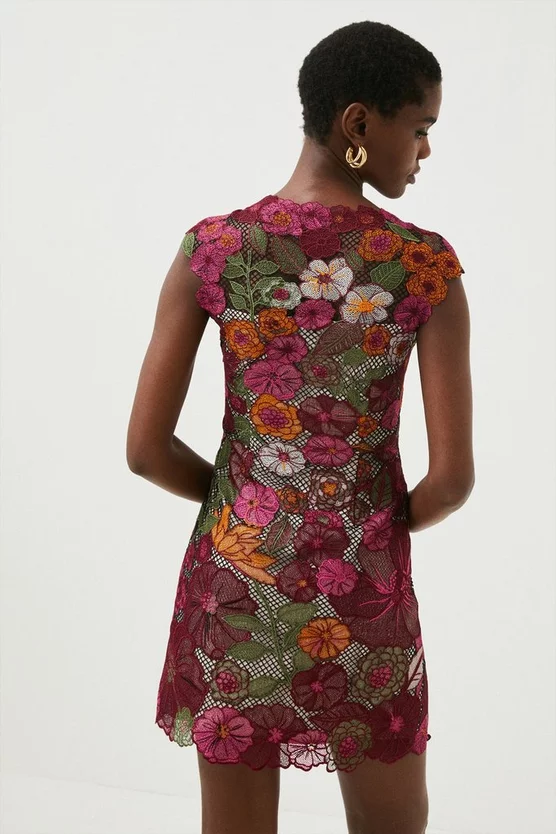 Cheap 🌟 Karen Millen Guipure Lace & Embroidered Floral Mini 👗 Dress 🥰 5 Cheap 🌟 Karen Millen Guipure Lace & Embroidered Floral Mini 👗 Dress 🥰 - Image 3
