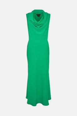 Promo 😀 Karen Millen Fluid Crepe Cowl Neck Woven Midi 👗 Dress 🧨 -OCCASION DRESSES Sale2023 bkk01988 green xl 3