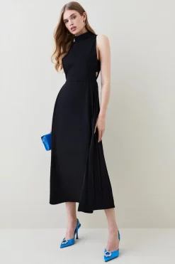 Buy 🧨 Karen Millen Soft Tailored Pleated Panel Midaxi 👗 Dress 🔔
