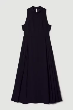 Buy 🧨 Karen Millen Soft Tailored Pleated Panel Midaxi 👗 Dress 🔔 -OCCASION DRESSES Sale2023 bkk01991 black xl 3