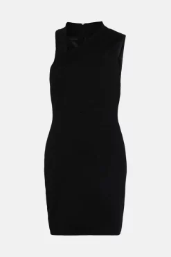 Promo 🔥 Karen Millen Italian Structured Rib Cut Out Bodycon Mini 👗 Dress 👏 -OCCASION DRESSES Sale2023 bkk02172 black xl 3