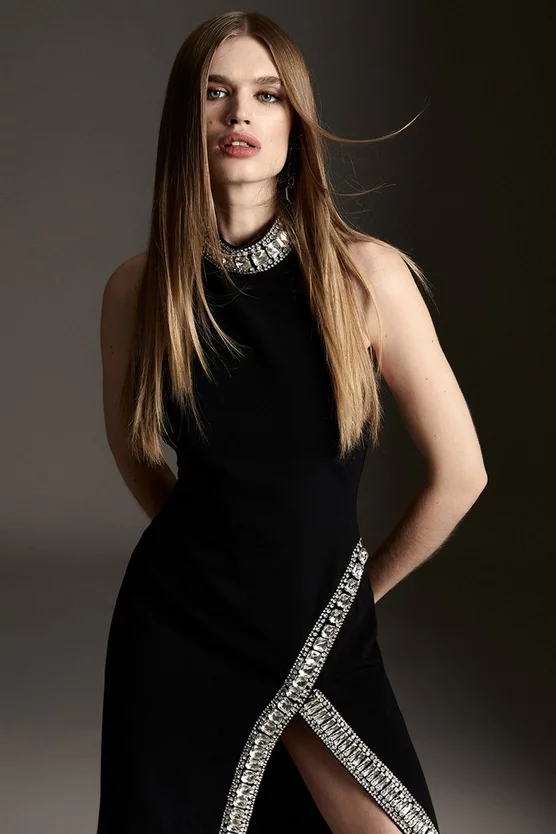 Wholesale ๐ Karen Millen Crystal Embellished Woven Thigh Split Maxi ๐ 4 Wholesale ๐ Karen Millen Crystal Embellished Woven Thigh Split Maxi ๐ - Image 2