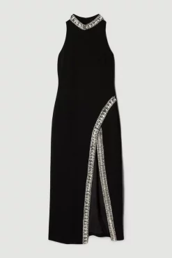 Wholesale ๐ Karen Millen Crystal Embellished Woven Thigh Split Maxi ๐ 14 Wholesale ๐ Karen Millen Crystal Embellished Woven Thigh Split Maxi ๐ -OCCASION DRESSES Sale2023 bkk02396 black xl 3