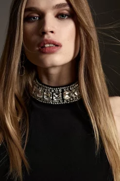 Wholesale ๐ Karen Millen Crystal Embellished Woven Thigh Split Maxi ๐ 15 Wholesale ๐ Karen Millen Crystal Embellished Woven Thigh Split Maxi ๐ -OCCASION DRESSES Sale2023 bkk02396 black xl 4