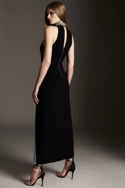 Wholesale ๐ Karen Millen Crystal Embellished Woven Thigh Split Maxi ๐ 16 Wholesale ๐ Karen Millen Crystal Embellished Woven Thigh Split Maxi ๐ -OCCASION DRESSES Sale2023 bkk02396 black xl 5