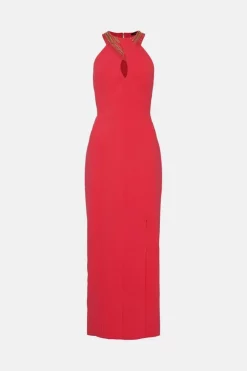 Brand new ๐ Karen Millen Enamel Chain Detail Halter Maxi ๐ Dress ๐ 12 Brand new ๐ Karen Millen Enamel Chain Detail Halter Maxi ๐ Dress ๐ -OCCASION DRESSES Sale2023 bkk02399 coral xl 3