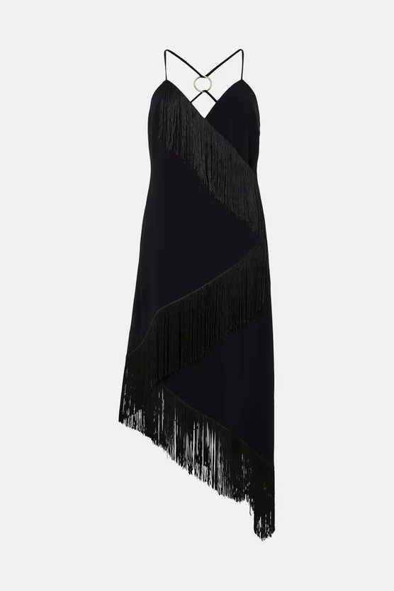 Discount โ๏ธ Karen Millen Asymmetric Fringe Strappy Cami Midi ๐ Dress ๐ 6 Discount โ๏ธ Karen Millen Asymmetric Fringe Strappy Cami Midi ๐ Dress ๐ - Image 4