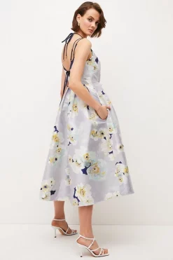Flash Sale 🎁 Karen Millen Floral Jacquard Strappy Midi Woven Prom 👗 Dress ⭐ 9 Flash Sale 🎁 Karen Millen Floral Jacquard Strappy Midi Woven Prom 👗 Dress ⭐ -OCCASION DRESSES Sale2023 bkk02864 floral xl 2