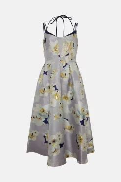 Flash Sale 🎁 Karen Millen Floral Jacquard Strappy Midi Woven Prom 👗 Dress ⭐ 10 Flash Sale 🎁 Karen Millen Floral Jacquard Strappy Midi Woven Prom 👗 Dress ⭐ -OCCASION DRESSES Sale2023 bkk02864 floral xl 3