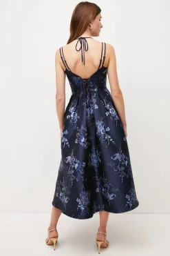 Buy โ Karen Millen Floral Jacquard Strappy Woven Midi Prom ๐ Dress ๐ 8 Buy โ Karen Millen Floral Jacquard Strappy Woven Midi Prom ๐ Dress ๐ -OCCASION DRESSES Sale2023 bkk02868 navy xl 2
