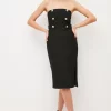 Wholesale 👍 Karen Millen Compact Stretch Button Bandeau Midi 👗 Dress 🧨 -OCCASION DRESSES Sale2023 bkk02975 black xl