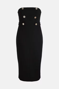 Wholesale ๐ Karen Millen Compact Stretch Button Bandeau Midi ๐ Dress ๐งจ 12 Wholesale ๐ Karen Millen Compact Stretch Button Bandeau Midi ๐ Dress ๐งจ -OCCASION DRESSES Sale2023 bkk02975 black xl 3