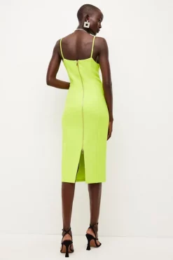Best reviews of ✔️ Karen Millen Figure Form Twist Front Strappy Midi 👗 Dress ⭐ -OCCASION DRESSES Sale2023 bkk03417 lime xl 2