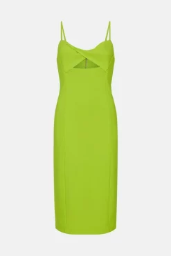 Best reviews of ✔️ Karen Millen Figure Form Twist Front Strappy Midi 👗 Dress ⭐ -OCCASION DRESSES Sale2023 bkk03417 lime xl 3