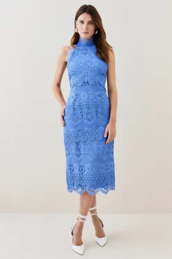Flash Sale โจ Karen Millen Guipure Lace Woven Halter Midi ๐ Dress ๐ฅ