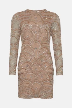Promo 🤩 Karen Millen Embellished Mini 👗 Dress With Scallop Detail 👏 -OCCASION DRESSES Sale2023 bkk03530 rose xl 3