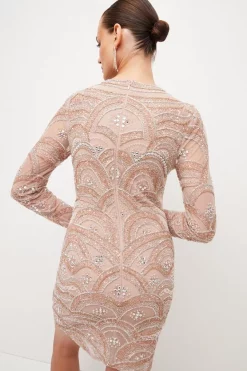 Promo 🤩 Karen Millen Embellished Mini 👗 Dress With Scallop Detail 👏 -OCCASION DRESSES Sale2023 bkk03530 rose xl 4