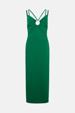 Best Pirce 👍 Karen Millen Soft Tailored Double Strap Detail Maxi 👗 Dress 😍 -OCCASION DRESSES Sale2023 bkk03645 green xl 3