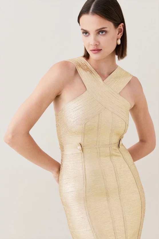 Deals ๐ Karen Millen Foiled Bandage Knit Midi ๐ Dress ๐ 4 Deals ๐ Karen Millen Foiled Bandage Knit Midi ๐ Dress ๐ - Image 2
