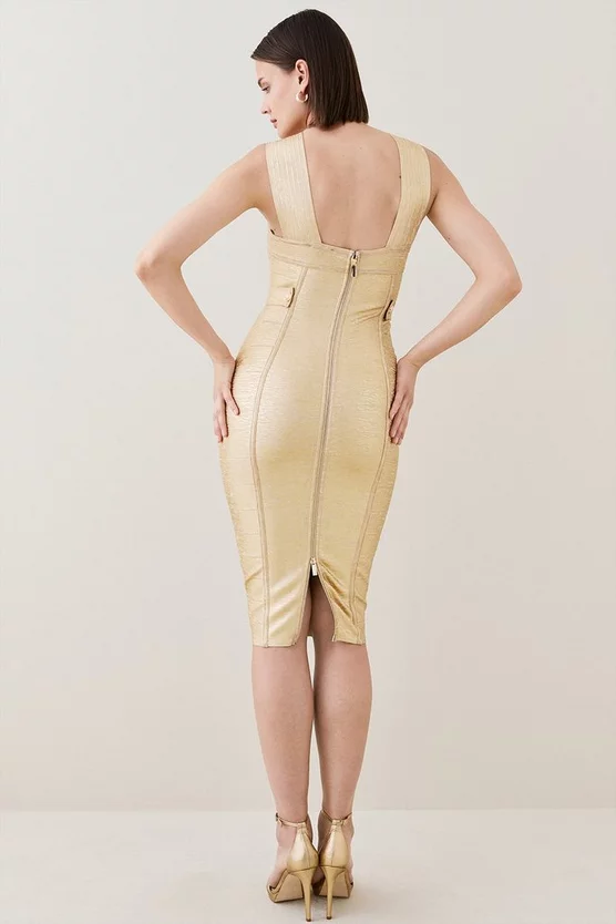 Deals ๐ Karen Millen Foiled Bandage Knit Midi ๐ Dress ๐ 5 Deals ๐ Karen Millen Foiled Bandage Knit Midi ๐ Dress ๐ - Image 3
