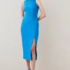 New ⭐ Karen Millen Italian Structured Jersey Cut Out Pencil Midi 👗 Dress 🌟