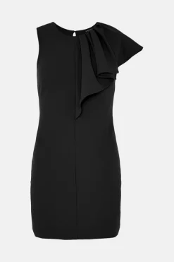 Coupon 🔥 Karen Millen Asymmetric Waterfall Jersey Mini 👗 Dress 👏 -OCCASION DRESSES Sale2023 bkk03724 black xl 3