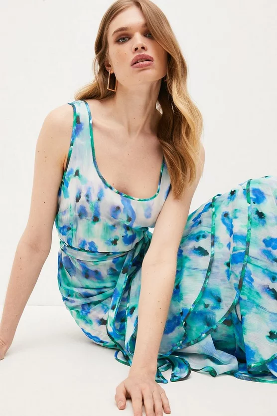 Promo 😀 Karen Millen Ditsy Frill Woven Ruffle Maxi 👗 Dress 👏 4 Promo 😀 Karen Millen Ditsy Frill Woven Ruffle Maxi 👗 Dress 👏 - Image 2