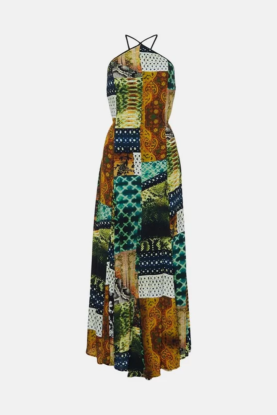 Best Pirce 🎁 Karen Millen Viscose Crepe Snake Halter Drama Maxi 👗 Dress 🛒 6 Best Pirce 🎁 Karen Millen Viscose Crepe Snake Halter Drama Maxi 👗 Dress 🛒 - Image 4