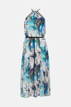 Discount 🔥 Karen Millen Animal Viscose Crepe Halter Woven Maxi 🔥 11 Discount 🔥 Karen Millen Animal Viscose Crepe Halter Woven Maxi 🔥 -OCCASION DRESSES Sale2023 bkk04039 blue xl 3