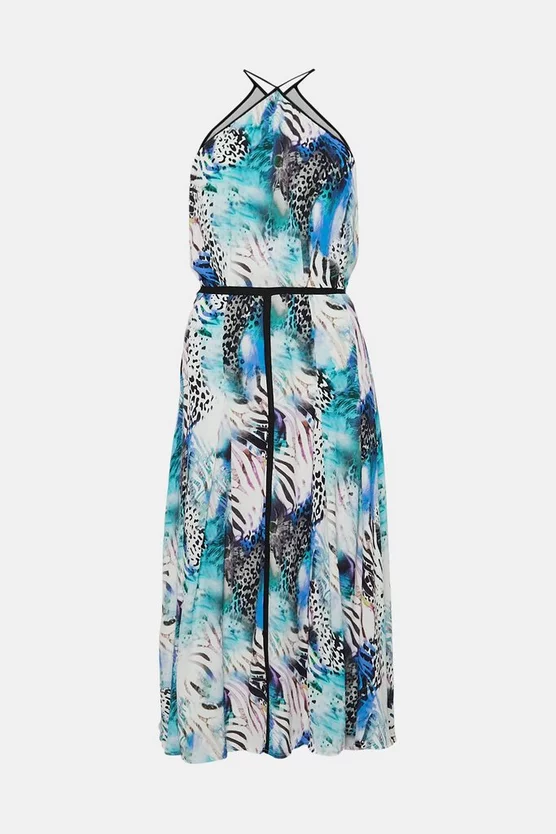 Discount 🔥 Karen Millen Animal Viscose Crepe Halter Woven Maxi 🔥 6 Discount 🔥 Karen Millen Animal Viscose Crepe Halter Woven Maxi 🔥 - Image 4