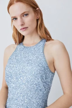 Wholesale 😉 Karen Millen Asymmetric Hem Fringe Hater Midi 👗 Dress ✔️ -OCCASION DRESSES Sale2023 bkk04319 blue xl 4