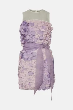 Deals 😍 Karen Millen Applique & Organza Tie Waist Mini 👗 Dress ✨ -OCCASION DRESSES Sale2023 bkk04359 lilac xl 3
