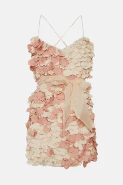 Outlet 💯 Karen Millen Applique Cross Back Woven Mini 👗 Dress 👍 -OCCASION DRESSES Sale2023 bkk04360 blush xl 3