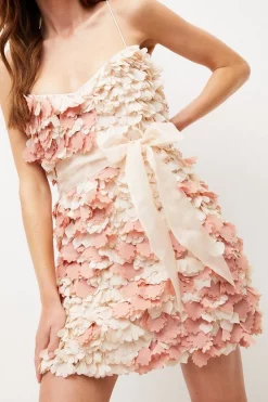 Outlet 💯 Karen Millen Applique Cross Back Woven Mini 👗 Dress 👍 -OCCASION DRESSES Sale2023 bkk04360 blush xl 4